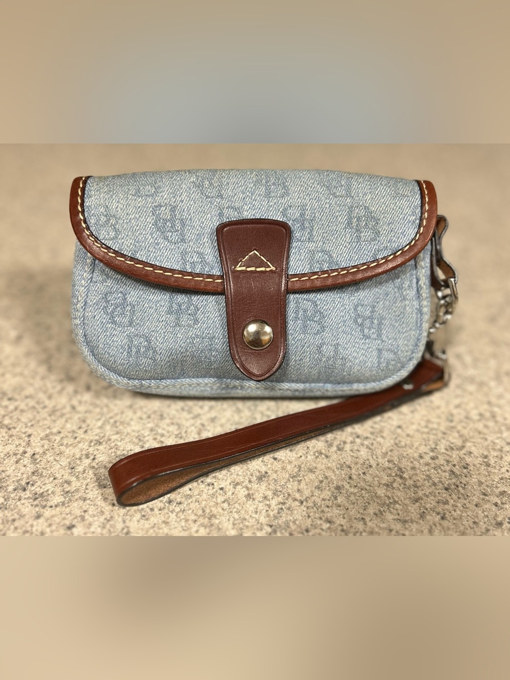 Dooney & Bourke Vintage Y2K Light Blue Denim Wristlet
